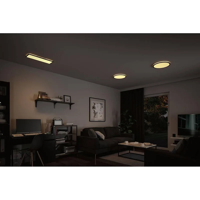 LED Panel Atria Shine Quadratisch Schwarz mit Stufen-Dimmer