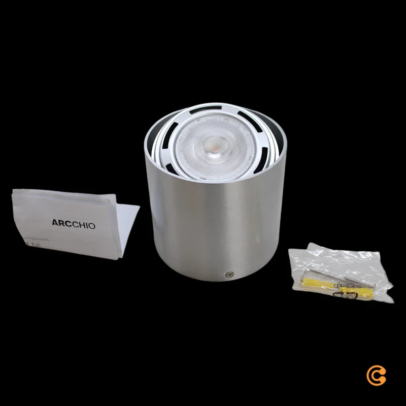 B-Ware Arcchio Downlight Spotleuchte Leuchte GU10 LED Rosalie rund Silber dimmbar