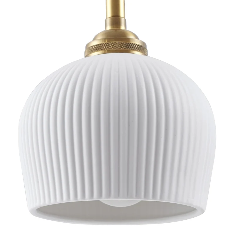 B-Ware Lindby Hängeleuchte Pendelleuchte Nolane Keramik Lampe weiß Messing