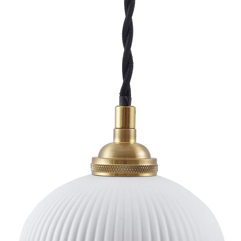 B-Ware Lindby Hängeleuchte Pendelleuchte Nolane Keramik Lampe weiß Messing
