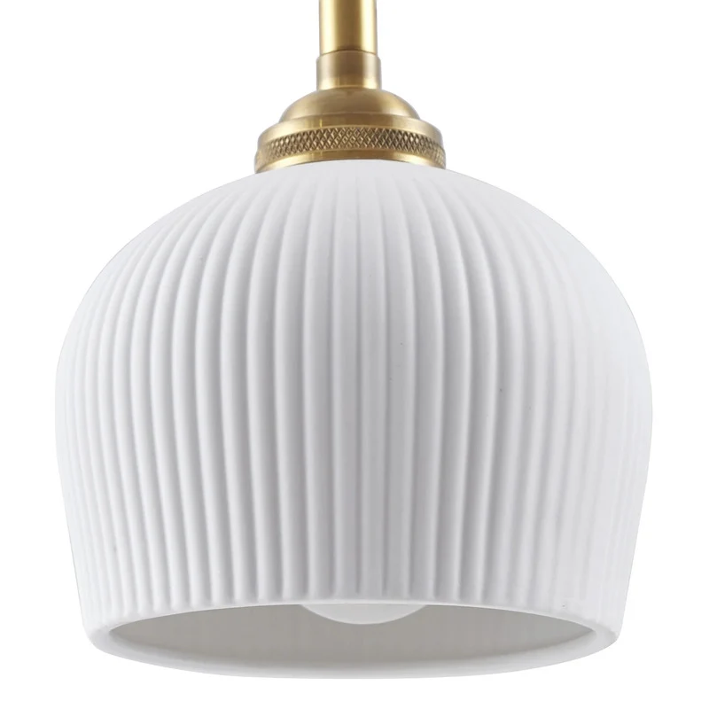 B-Ware Lindby Hängeleuchte Pendelleuchte Nolane Keramik Lampe weiß Messing