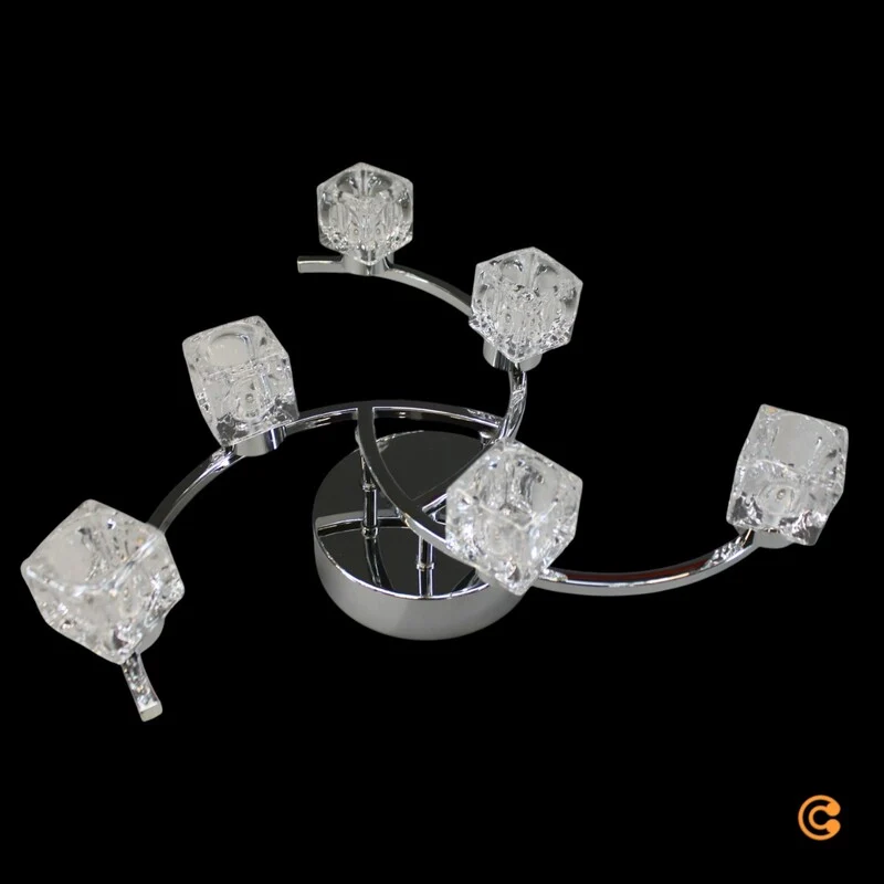 B-Ware LED Deckenleuchte Lampe Yaro Kristallleuchte Wohnzimmer Chrom dimmbar 6-flammig