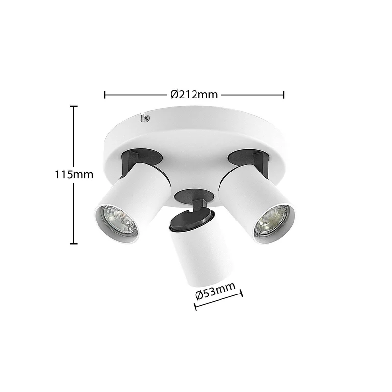 B-Ware Lindby Ninette Deckenrondell Deckenlampe Deckenstrahler weiß 3-flammig rund