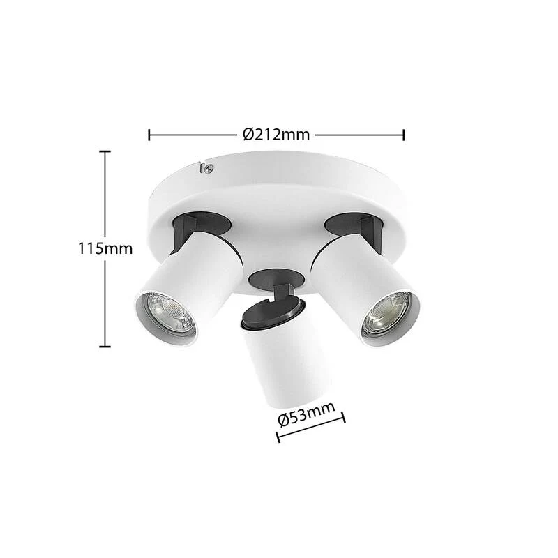 B-Ware Lindby Ninette Deckenrondell Deckenlampe Deckenstrahler weiß 3-flammig rund