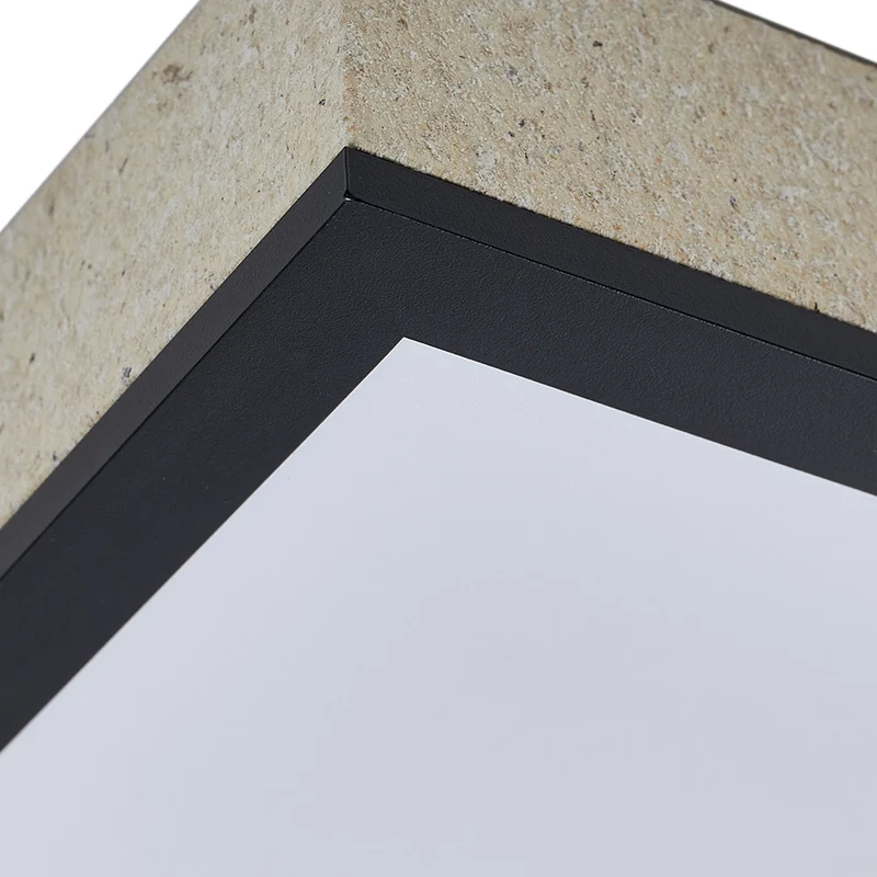 B-Ware Lindby LED Panel Deckenleuchte Leuchte Laviona CCT dimmbar schwarz grau 80 cm