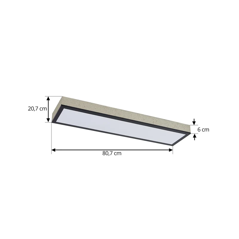 B-Ware Lindby LED Panel Deckenleuchte Leuchte Laviona CCT dimmbar schwarz grau 80 cm