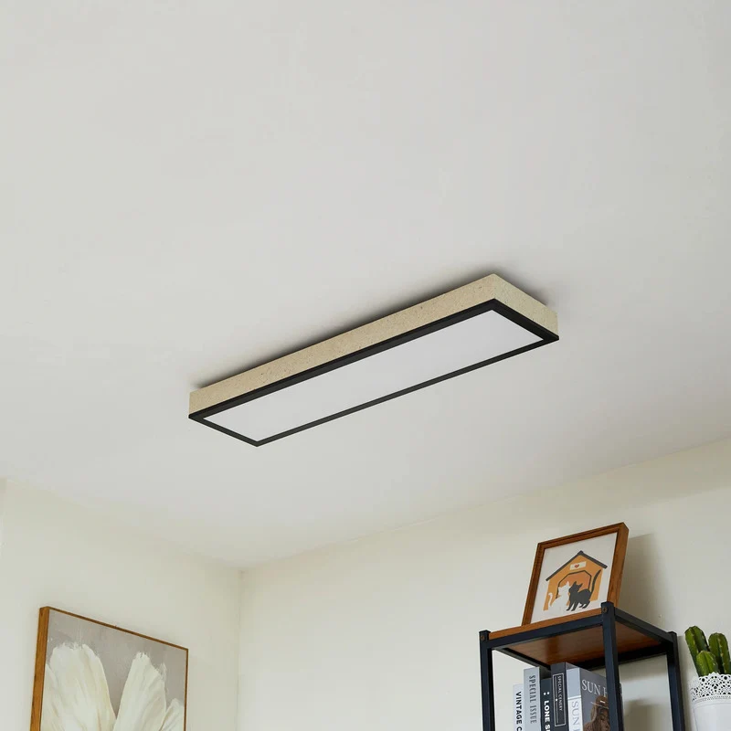B-Ware Lindby LED Panel Deckenleuchte Leuchte Laviona CCT dimmbar schwarz grau 80 cm