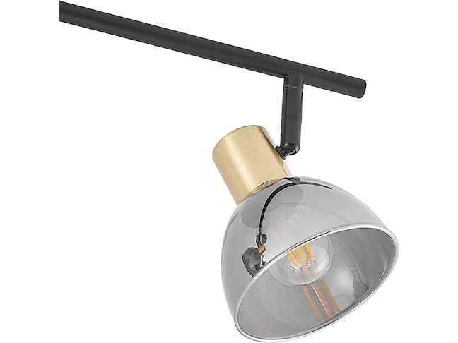 B-Ware Lindby Aniol Deckenstrahler vierflammig Glas grau schwarz Deckenlampe Lampe E14