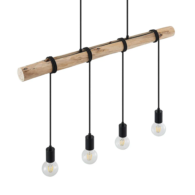 B-Ware Lindby Jamina Holz-Hängeleuchte Hängeleuchte Lampe Leuchte hängend vierflammig