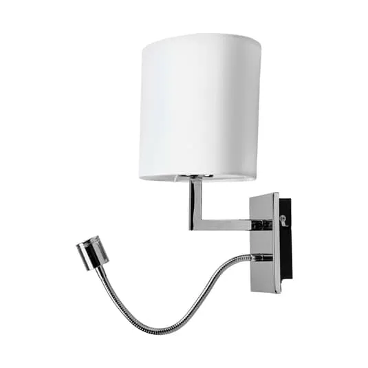 B-Ware Lucande Weiße Stoff-Wandleuchte Wandleuchte Lampe Leuchte Karla mit LED-Leselich