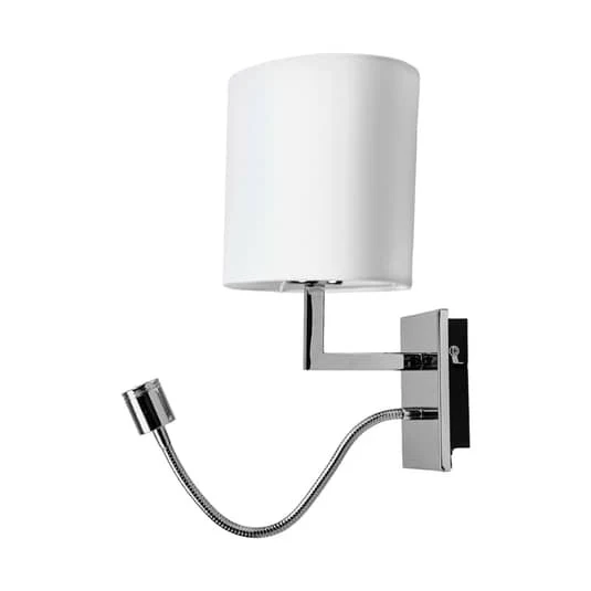 B-Ware Lucande Weiße Stoff-Wandleuchte Wandleuchte Lampe Leuchte Karla mit LED-Leselich
