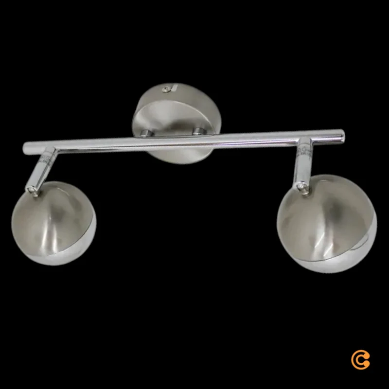 B-Ware Arvin Deckenstrahler Spot LED Strahler Leuchte zweiflammig Nickel Silber