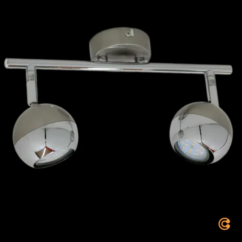 B-Ware Arvin Deckenstrahler Spot LED Strahler Leuchte zweiflammig Nickel Silber