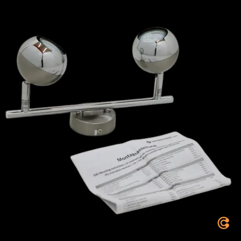 B-Ware Arvin Deckenstrahler Spot LED Strahler Leuchte zweiflammig Nickel Silber