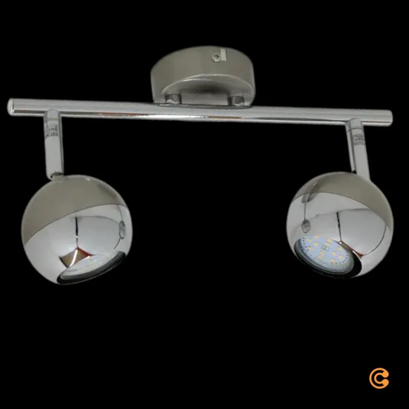 B-Ware Arvin Deckenstrahler Spot LED Strahler Leuchte zweiflammig Nickel Silber