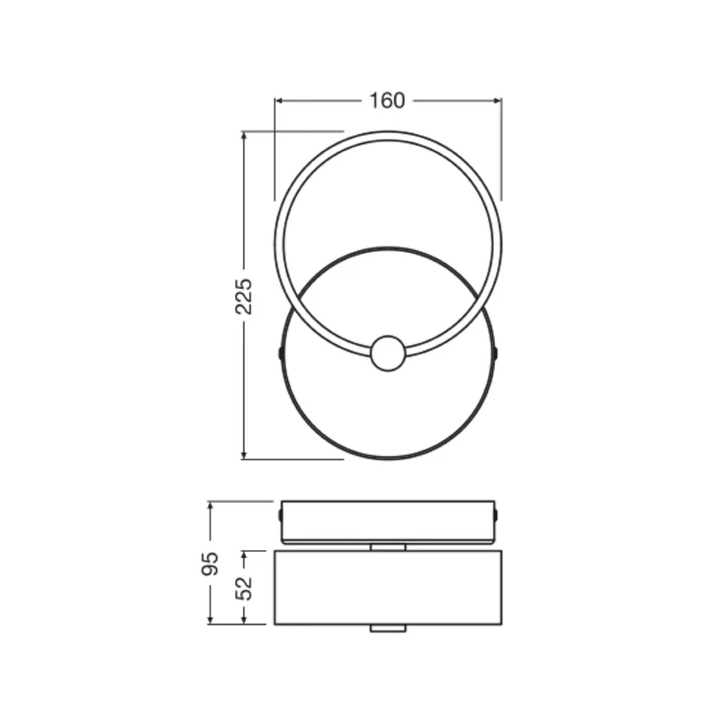 B-Ware OSRAM Wandleuchte Wandlampe LED Decor Circle CCT Lichtfarbe schwarz