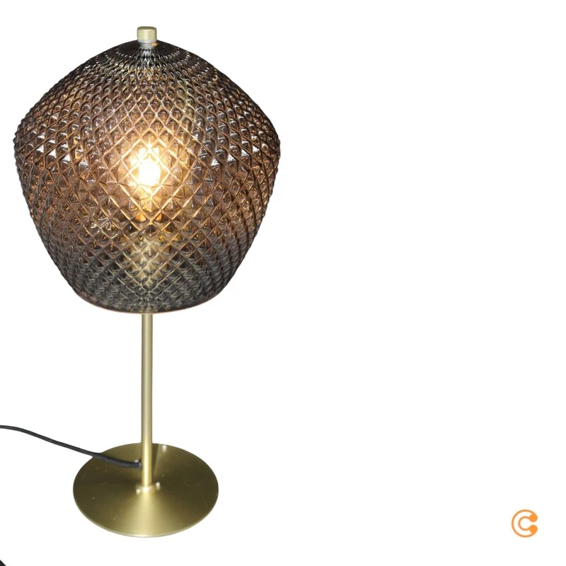 B-Ware Nordlux Tischleuchte Lampe Orbiform Glas rauchgrau transparent Schalter E27977