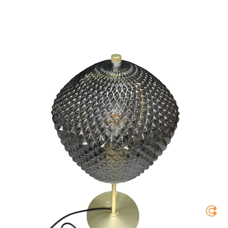 B-Ware Nordlux Tischleuchte Lampe Orbiform Glas rauchgrau transparent Schalter E27977
