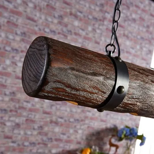 B-Ware Lucande Pendelleuchte Pendelleuchte Lampe Leuchte Hängeleuchte Legno Holzelem598