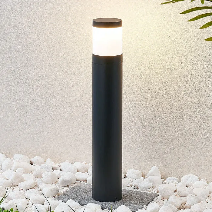 B-Ware Lindby LED-Wegeleuchte Wegelampe Lampe Leuchte Garten Nitalia rund dunkelgrau
