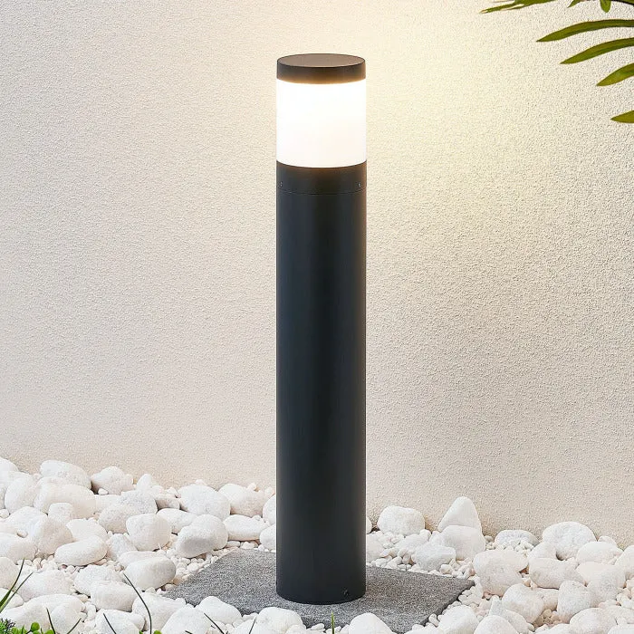 B-Ware Lindby LED-Wegeleuchte Wegelampe Lampe Leuchte Garten Nitalia rund dunkelgrau