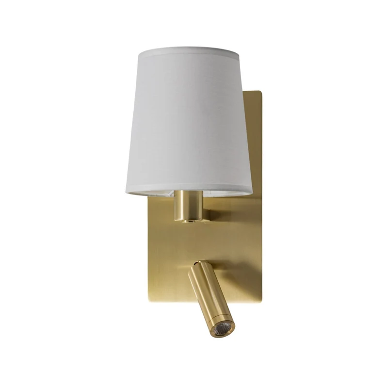 B-Ware Lindby Wandleuchte Wandlampe LED Leselicht weiß messing Beleuchtung Stoff Met339