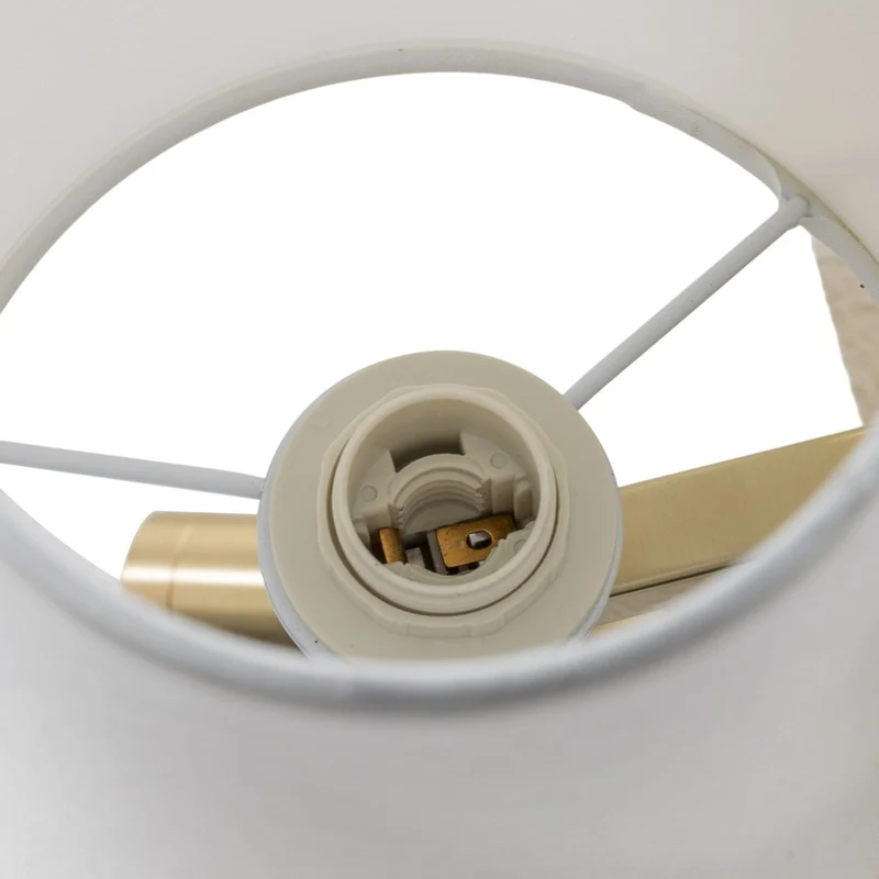 B-Ware Lindby Wandleuchte Wandlampe LED Leselicht weiß messing Beleuchtung Stoff Met339