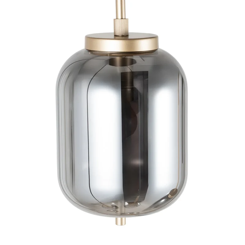 B-Ware Lucande Hängeleuchte Pendelleuchte Elani Glas schwarz gold E14 LED 6-flammig