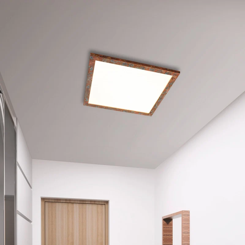 B-Ware Quitani Deckenleuchte Deckenlampe LED Panel Aurinor Kupfer Beleuchtung 68 cm