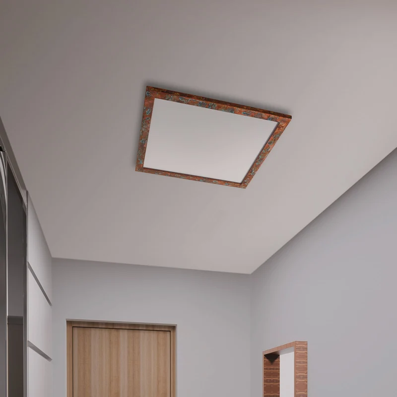 B-Ware Quitani Deckenleuchte Deckenlampe LED Panel Aurinor Kupfer Beleuchtung 68 cm