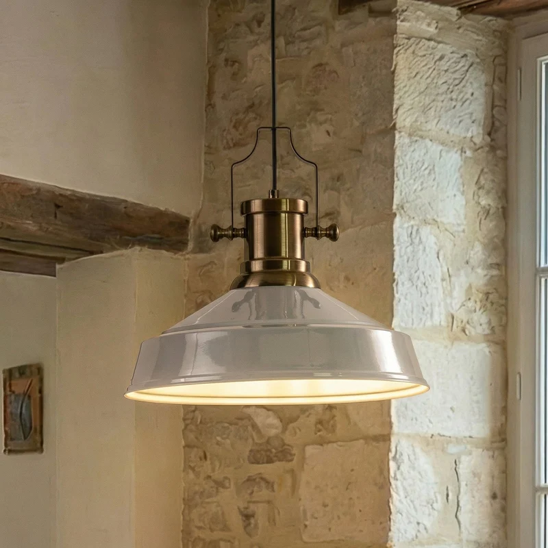 B-Ware ROYALTECH Hängeleuchte Pendelleuchte Augusta Grau Metall Vintage Wohnzimmer E27