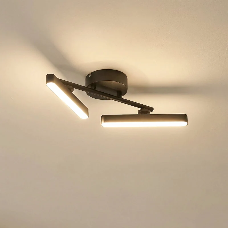 B-Ware Lindby Deckenleuchte Lichtleiste LED Lampe Eldrin Schwarz Wohnzimmer Esszimmer