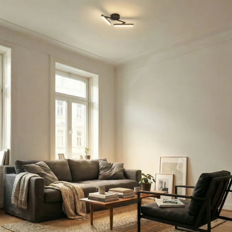 B-Ware Lindby Deckenleuchte Lichtleiste LED Lampe Eldrin Schwarz Wohnzimmer Esszimmer