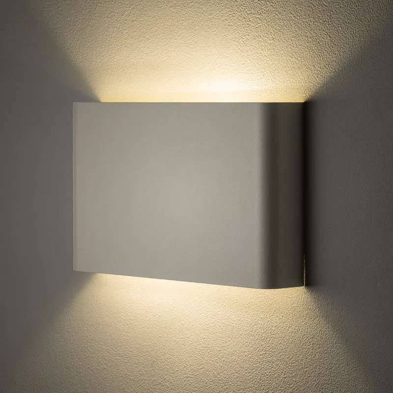 B-Ware Nowodvorski Lighting Wandleuchte Wandlampe Haga Hellgrau Stahl Leuchte