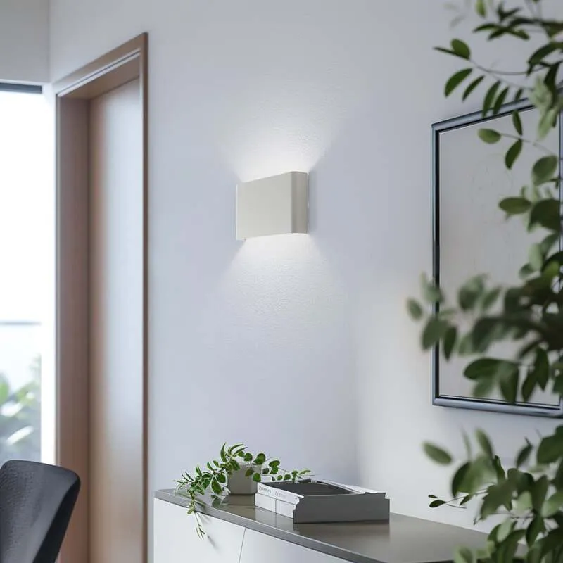 B-Ware Nowodvorski Lighting Wandleuchte Wandlampe Haga Hellgrau Stahl Leuchte