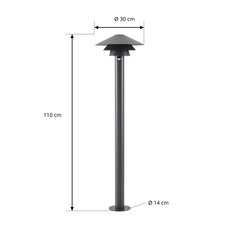 B-Ware Lucande Wegeleuchte Wegelampe LED Sensor anthrazit Aluminium 110 cm Außenlampe