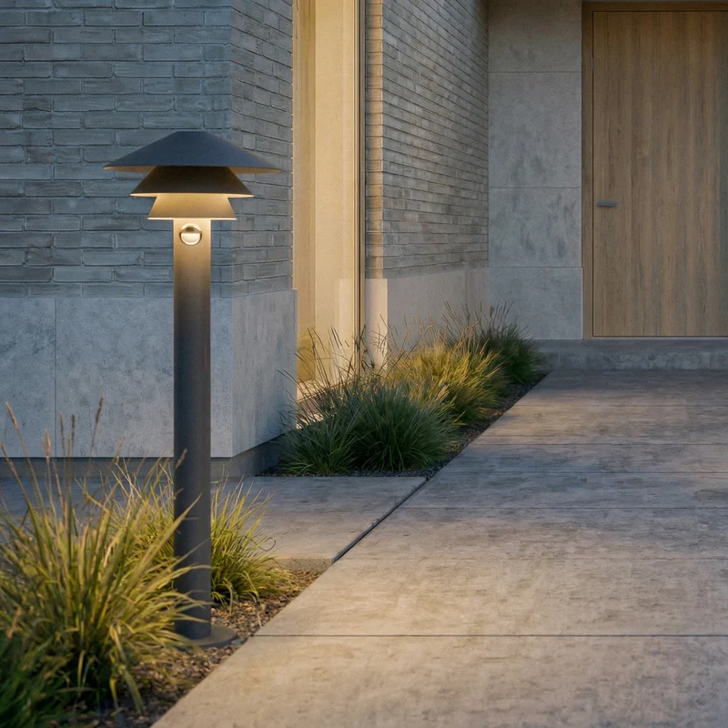 B-Ware Lucande Wegeleuchte Wegelampe LED Sensor anthrazit Aluminium 110 cm Außenlampe
