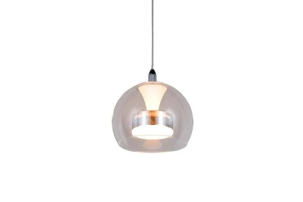 B-Ware Trio Pendelleuchte Hängelampe FLYNT LED Metall Chrom Glas Wohnzimmer Esszimmer