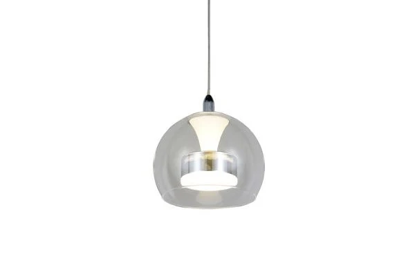 B-Ware Trio Pendelleuchte Hängelampe FLYNT LED Metall Chrom Glas Wohnzimmer Esszimmer