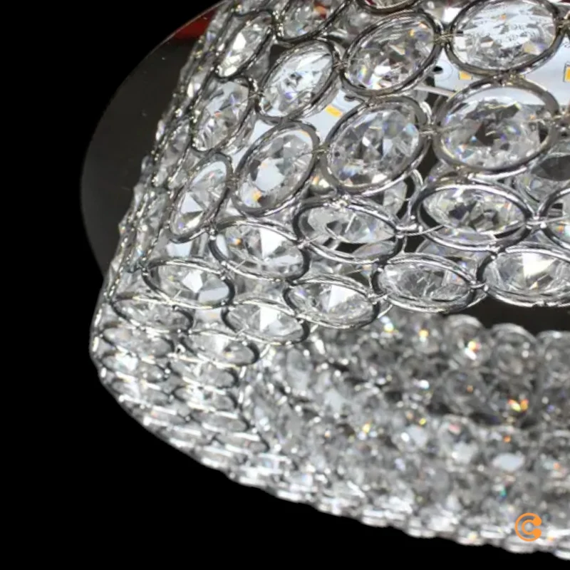 B-Ware Filomena Deckenleuchte Deckenlampe LED Kristalloptik Glassteine Silber Chrom