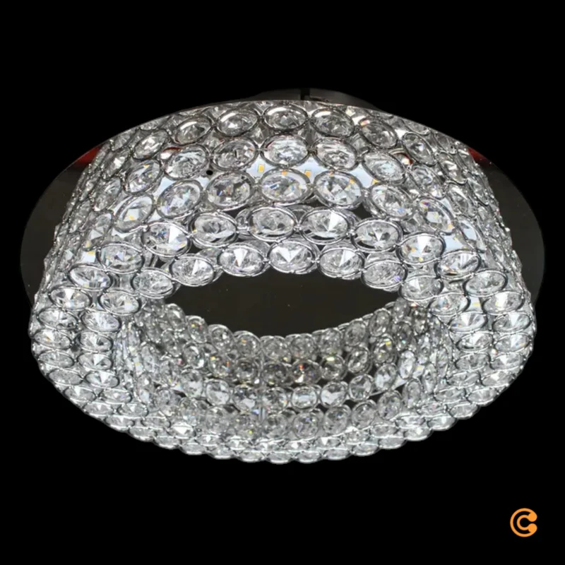B-Ware Filomena Deckenleuchte Deckenlampe LED Kristalloptik Glassteine Silber Chrom