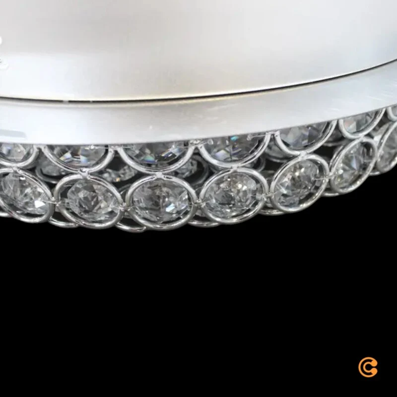 B-Ware Filomena Deckenleuchte Deckenlampe LED Kristalloptik Glassteine Silber Chrom