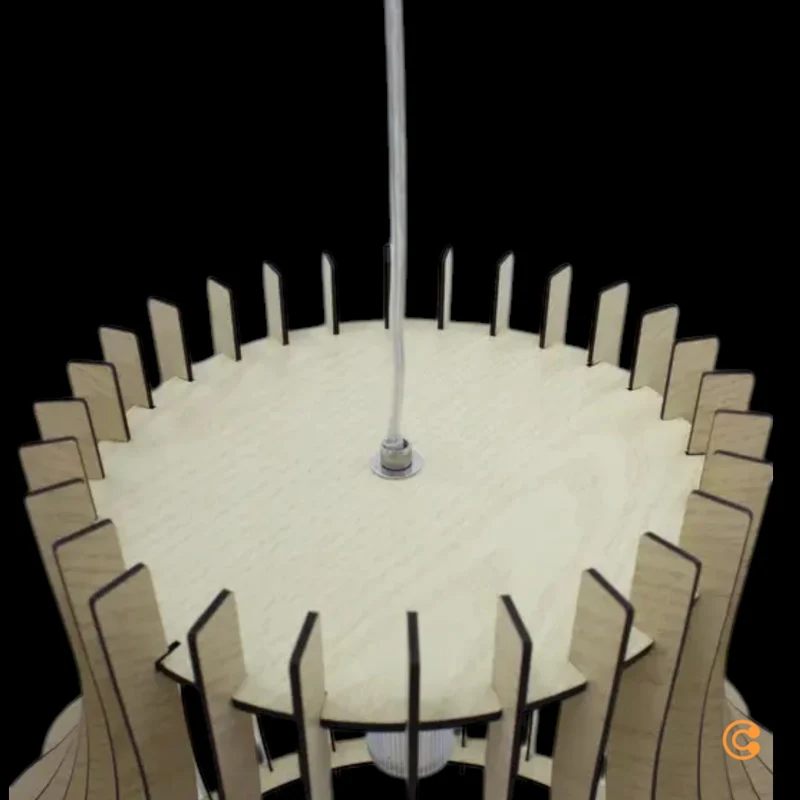 B-Ware Pendelleuchte Hängeleuchte Holzlampe Ellys Holz Natur Lampenschirm Holzlamellen