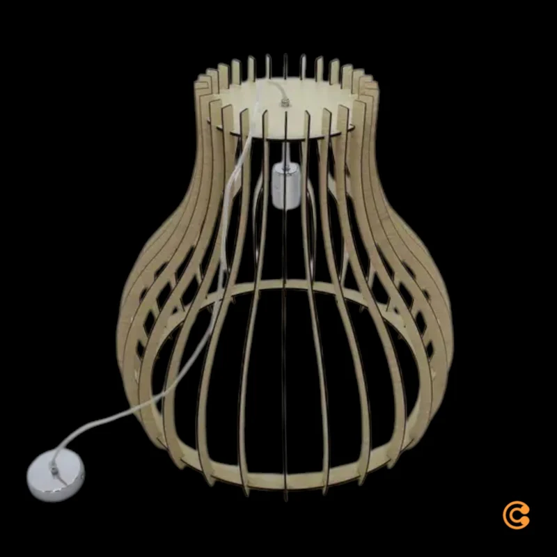 B-Ware Pendelleuchte Hängeleuchte Holzlampe Ellys Holz Natur Lampenschirm Holzlamellen