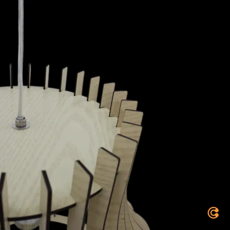 B-Ware Pendelleuchte Hängeleuchte Holzlampe Ellys Holz Natur Lampenschirm Holzlamellen