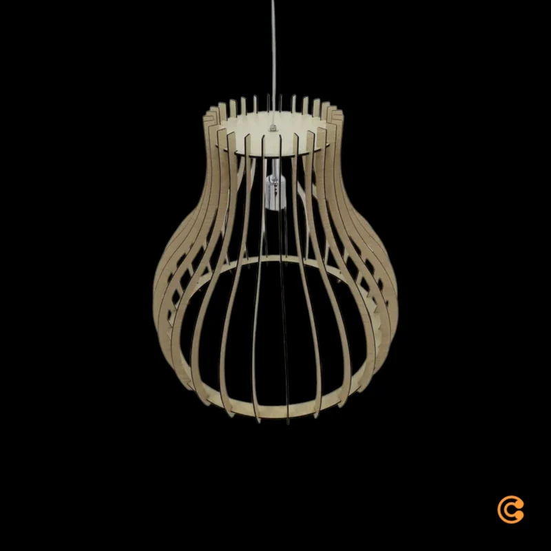 B-Ware Pendelleuchte Hängeleuchte Holzlampe Ellys Holz Natur Lampenschirm Holzlamellen
