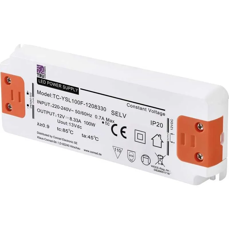 B-Ware TRU COMPONENTS LED Trafo Netzteil Konstantspannung Überspannung Montage