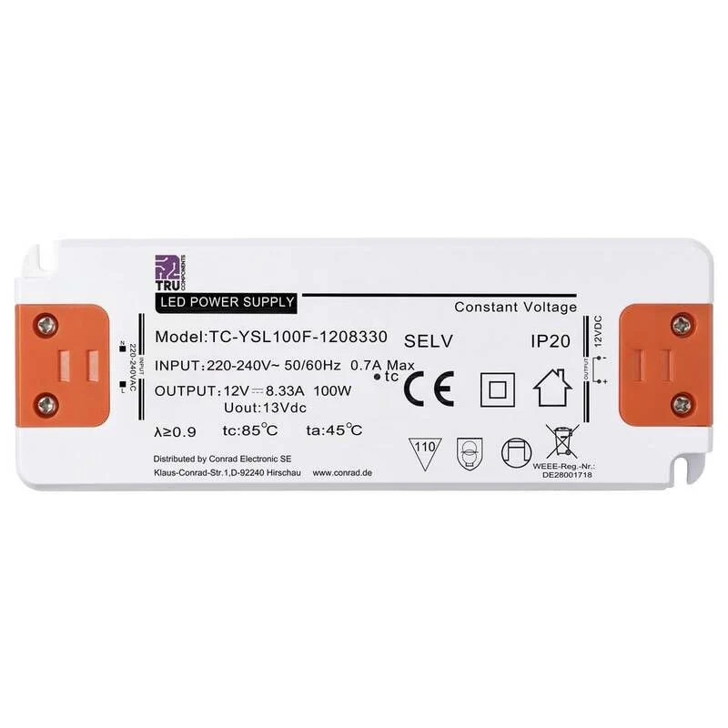 B-Ware TRU COMPONENTS LED Trafo Netzteil Konstantspannung Überspannung Montage