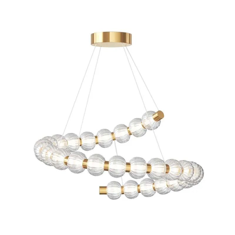 B-Ware Maytoni Hängeleuchte Pendelleuchte LED Amulet Glas Transparent Gold Warmweiß