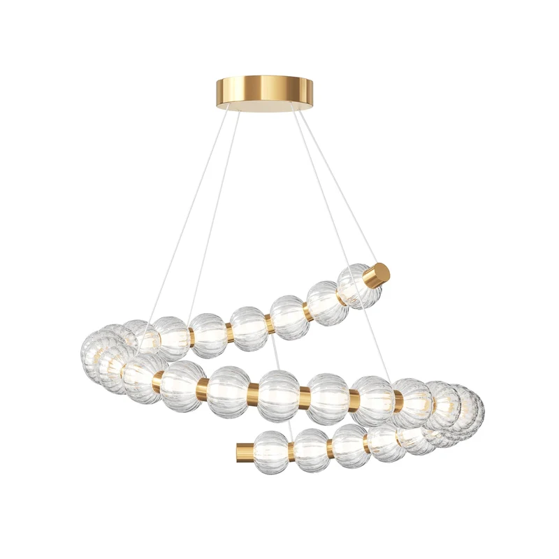 B-Ware Maytoni Hängeleuchte Pendelleuchte LED Amulet Glas Transparent Gold Warmweiß